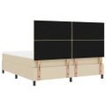 vidaXL Posteľ s pružinovým rámom Krémová 180 x 200 cm látka