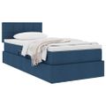 vidaXL Postel s úložným prostorem a matrací Modrá 100 x 200 cm Zamat