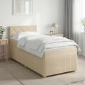 vidaXL Posteľ boxspring s matracom Krémová 80 x 200 cm Látka