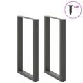 vidaXL Nohy barového stola v tvare U, 2 ks, antracitové, 60 x (90-91) cm, oceľové