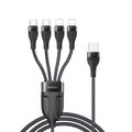 YESIDO CABLE CA111 USB-4IN1 (2xTYPE-C+2xLIGHTNING) 1,2M 4A, ČIERNA