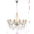 vidaXL Luster s korálkami strieborný 12 x E14 žiaroviek