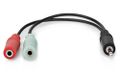 Nedis CAGB22150BK02 - Stereo Audio Kabel | 3,5mm Zástrčka -2x 3,5mm Zásuvka | 0.20 m | Kulatý | Černá Kabel, audio, 3,5mm zástrcka - 2× 3,5mm zásuvka, 20cm, box, cerný