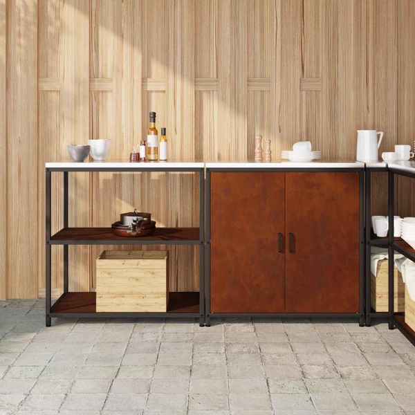 vidaXL Kuchynský úložný set HATTEM 2 pcs Hrdzavý Oceľ