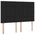 vidaXL LED úložná posteľ s matracom Čierna 140 x 200 cm Látka