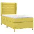 vidaXL Posteľný rám boxspring s matracom zelený 90x200 cm látka