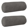 vidaXL Poťah na podložku 2 pcs HEERLEN Tmavosivá Ø 15 x 40 cm manšestr