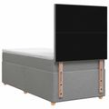 vidaXL Posteľ boxspring s matracom Svetlosivá 100 x 200 cm Látka
