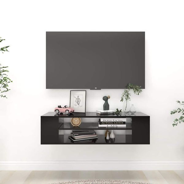 vidaXL Závesná TV skrinka, čierna 100x30x26,5 cm, kompozitné drevo