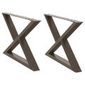 vidaXL Nohy konferenčného stolíka 2 ks, prírodná oceľ 70 x (42-43,3) cm, oceľ