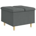 vidaXL Ottoman s Úložným Priestorom Tmavo šedá 60 x 60 x 45 cm látka