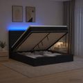 vidaXL Ottoman posteľ s matracom a LED Čierna 140 x 200 cm Látka