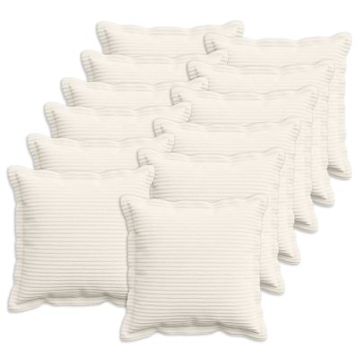 vidaXL Poťah na podložku 12 ks HOUTEN Krémová 40 x 40 cm manšestr