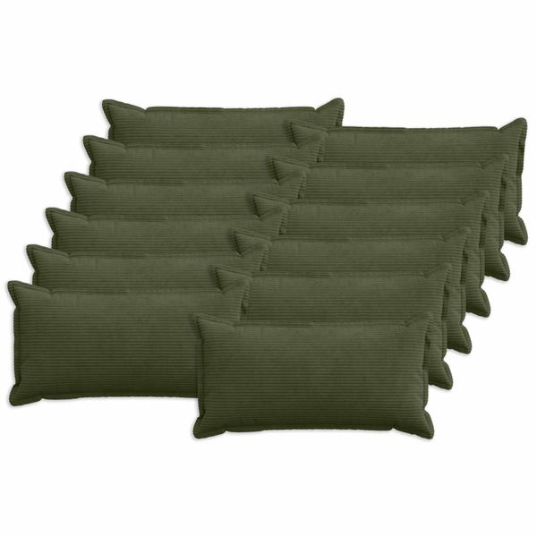 vidaXL Poťah na podložku 12 ks HOUTEN Zelená 40 x 80 cm manšestr