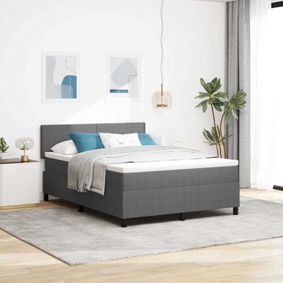 vidaXL Posteľ s pružinovým rámom Svetlo šedá a biela 160 x 200 cm