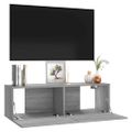 vidaXL Nástenná TV skrinka sivá sonoma 100x30x30 cm spracované drevo