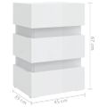 vidaXL Nočný stolík s LED, lesklý biely 45x35x67 cm, kompozitné drevo