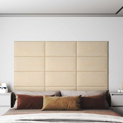 vidaXL Nástenný čelník 12 pcs 60 x 30 cm Krémová látka