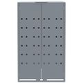vidaXL Úložisko na 6 košov na kolieskach sivé 414x79x117 cm oceľ