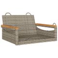 vidaXL Hojdacia lavica sivá 63x62x40 cm polyratanová