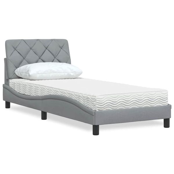 vidaXL Posteľ s matracom bledosivá 80x200 cm látka