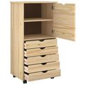 vidaXL Koliesková skriňa 53 x 39 x 103 cm Masívne borovicové drevo