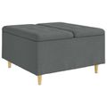 vidaXL Ottoman s Úložným Priestorom Tmavo šedá 80 x 80 x 45 cm látka