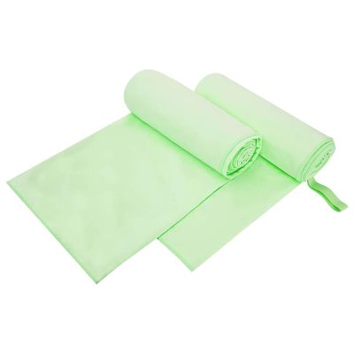 vidaXL Športové uteráky 2 pcs Zelená 200 x 100 cm Polyester a polyamid