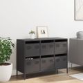 vidaXL Komoda čierna 101,5x39x73,5 cm oceľ valcovaná za studena