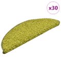 vidaXL Schodové rohože 30 ks 56x17x3 cm zelené polkruhové