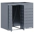 vidaXL Úložisko na 2 koše Wheelie Svetlosivá 136 x 77,5 x 121,5 cm