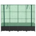 vidaXL Vyvýšený záhon s krytom na skleník, ratanový vzhľad 160x40x138 cm