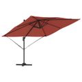 vidaXL Roma Parasol Červená 286 x 284 x 265 cm Hliník a polyester