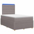 vidaXL LED boxspring posteľ s matracom Sivohnedá 120 x 190 cm Látka