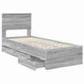 vidaXL Rám postele Sivý Sonoma 75 x 190 cm Inžinierske drevo