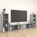 vidaXL TV skrinky 4 ks betónovosivé 107x35x37 cm drevotrieska