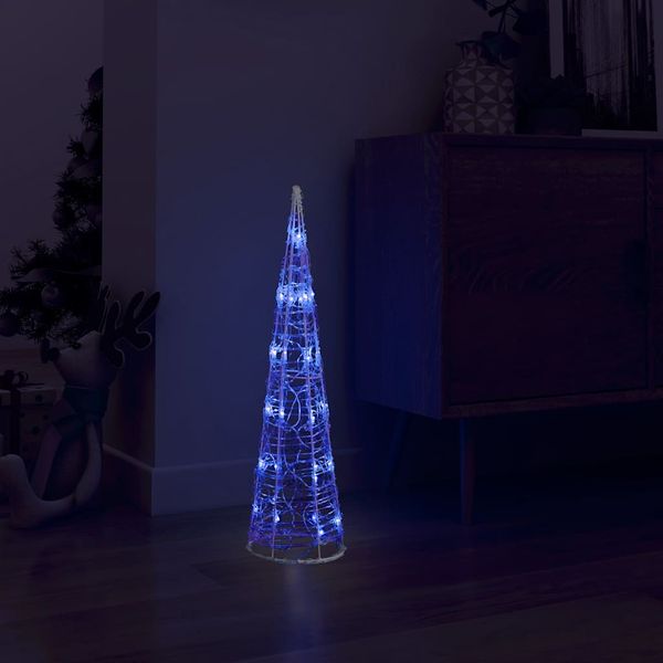 vidaXL Akrylové dekoratívne pyramídové LED svetlo kužeľ modré 60 cm