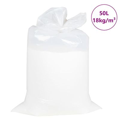 vidaXL Výplň do sedacích vakov EPS 50 L Biela 18 kg/m³