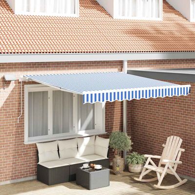 vidaXL Zatemniteľná markíza Modrá a biela 350 x 250 cm