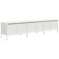 vidaXL TV skrinka biela 202x39x43,5 cm oceľ valcovaná za studena
