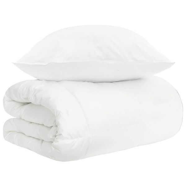 vidaXL Sada prikrývok 2 ks Biela Bambusové vlákno