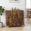 vidaXL Servírovacia skriňa Dymový dub 89 x 34,5 x 80 cm