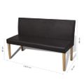 vidaXL Lavička 139,5 cm, tmavohnedá, umelá koža