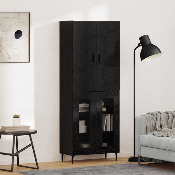 vidaXL Highboard 2 pcs Remeselný dub Drevovláknitá doska a sklo