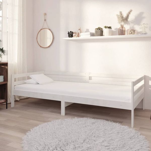 vidaXL Denná posteľ so zásuvkami 90x200 cm, biela, borovicový masív