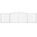 vidaXL Oblúkové gabiónové koše 7ks 400x30x100/120cm pozinkované železo