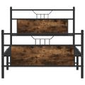vidaXL Posteľný rám bez matraca dymový dub 100x200 cm kompozitné drevo