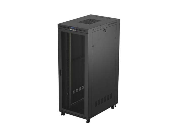 19'' Voľne stojaca racková skriňa 42u/800x1200 (flat pack) so sieťovými dverami lcd čierna lanberg V2