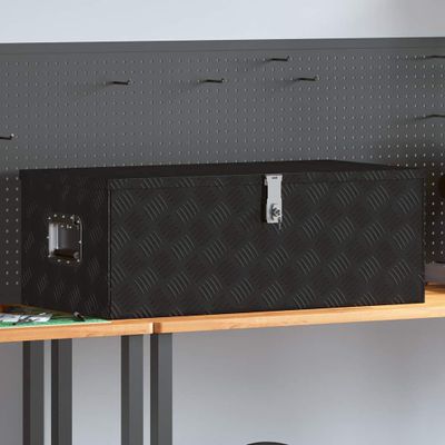 vidaXL Úložný box čierny 90x47x35,5 cm hliníkový