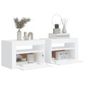 vidaXL Nočné stolíky 2 ks s LED, biele 60x35x40 cm